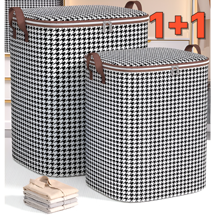 홈앤스테이 옷 정리함 리빙박스 대용량, 2개, 체크