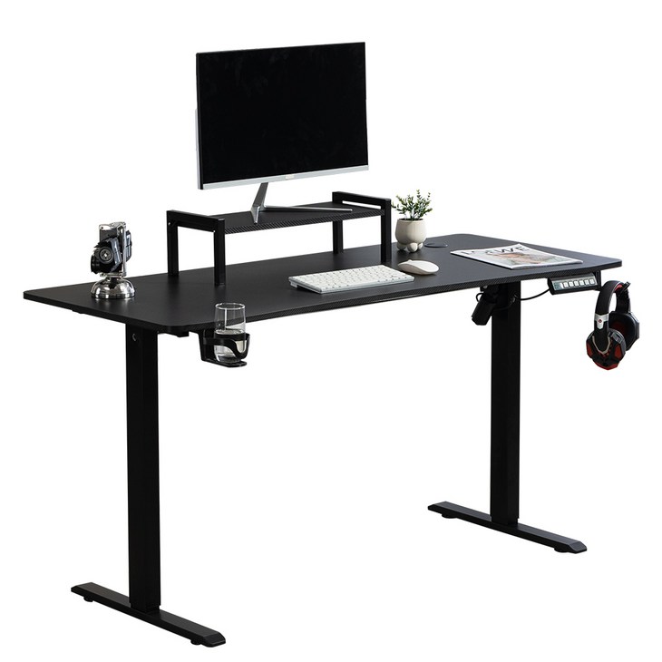 SAMMU 전기 높이 조절 책상 높이 기억 기능 가정용사무용 스탠딩 컴퓨터 책상, 검정색1200600