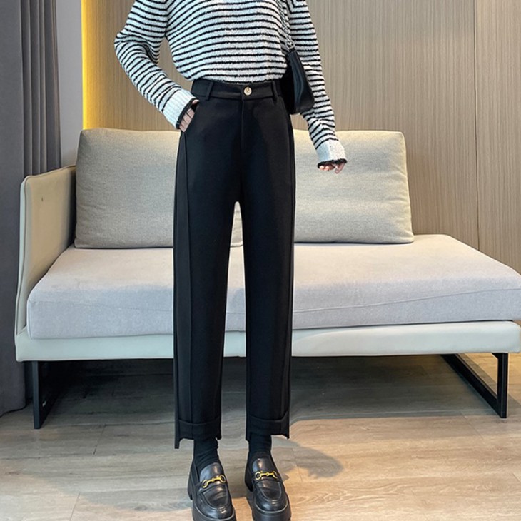 핑크엘리제 여성 모던한 일자핏 언더슨슬랙스팬츠