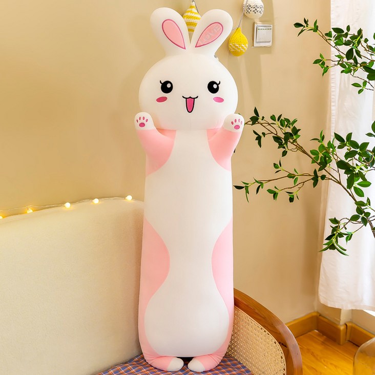 TAOMI 대형 토끼 바디필로우 성인애착인형, 핑크토끼