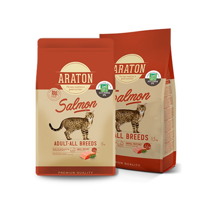 [BETTER GO] 아라톤(ARATON) 어덜트살몬 3kg (1.5kg x 2포) / 유럽 청정 고양이사료