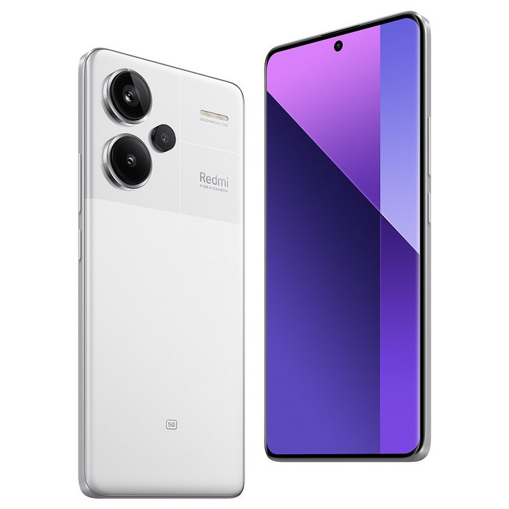 월드 프리미어 글로벌 버전 Xiaomi Redmi Note 13 Pro Plus 5G 스마트폰 200MP OIS 카메라 1.5K 120Hz AMOLED 커브드 디스플레이 120W, 화이트, 512GB