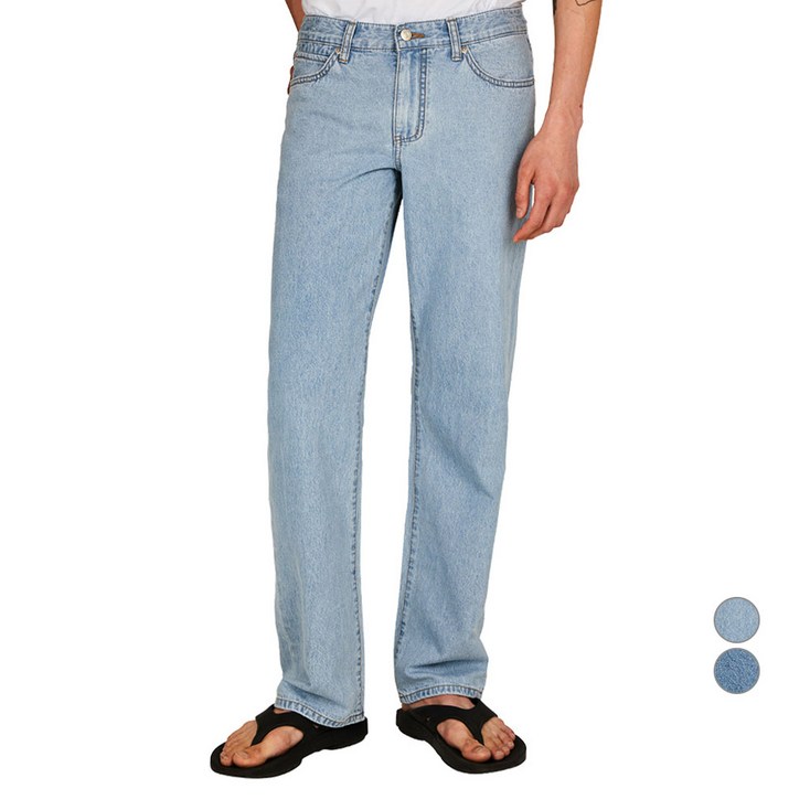 랩101 남성용 톰 베이직 워시드 소프트 데님 면 긴바지 LN1DTM3