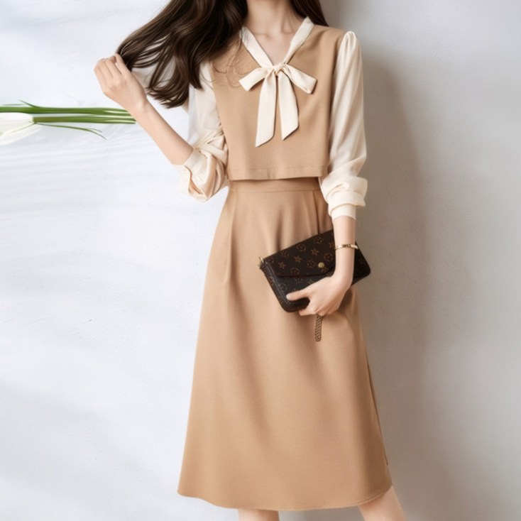 포플러앤씨 여성용 레이걸 일체형 정장 원피스 P25FOPS072513