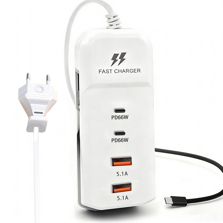 Hqzoomee 70W 4포트 접지 멀티 충전기 충전 허브