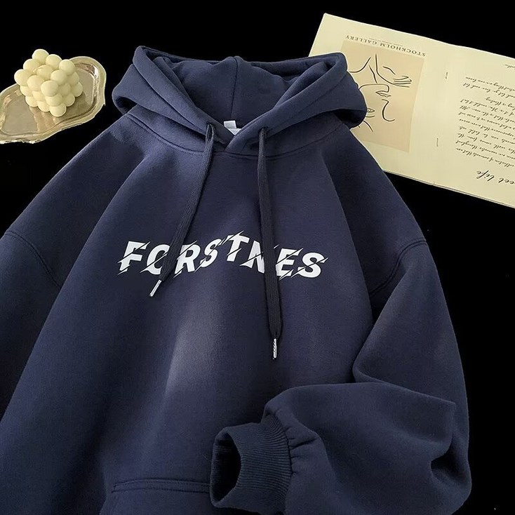 AOKADA 남녀공용 레터링 프린팅 기몬 후드 맨투맨 점퍼 커플 트레이닝 츄리닝