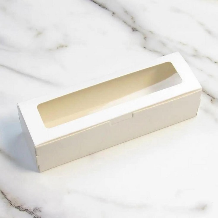 투명한 창 마카롱 상자 크래프트 종이 흰색 페이스트리 포장 용기 디저트 쿠키 간식 배달 색상