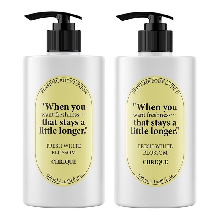 크리크 프레쉬 화이트 블로썸 퍼퓸 바디로션 향수대용 레몬 시트러스 500ml x 2개, 2개, 500ml