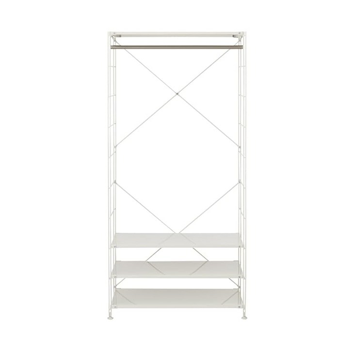 MUJI 무인양품 유닛 선반 워드 로브 세트 라이트 그레이 폭 86×깊이 41×높이 175.5cm 44504734