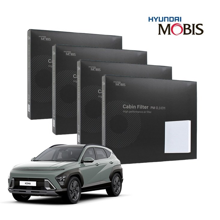 현대모비스 정품 프리미엄 에어컨필터 2년분 4개입 2012년2018년식 적용 K3 전용