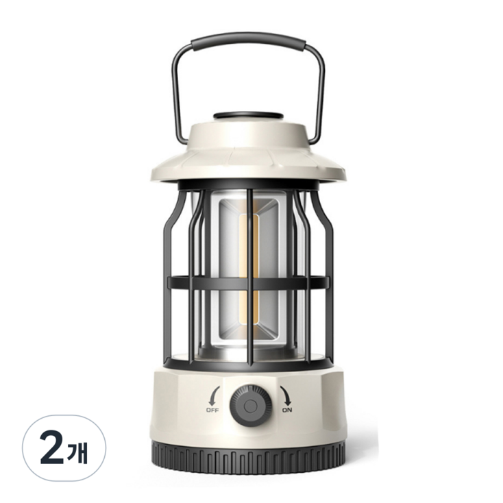 타닥 로이스토 캠핑 랜턴 IPX4등급 방수 밝기조절 4 Color 감성 LED 조명, 2개, 샌드베이지S