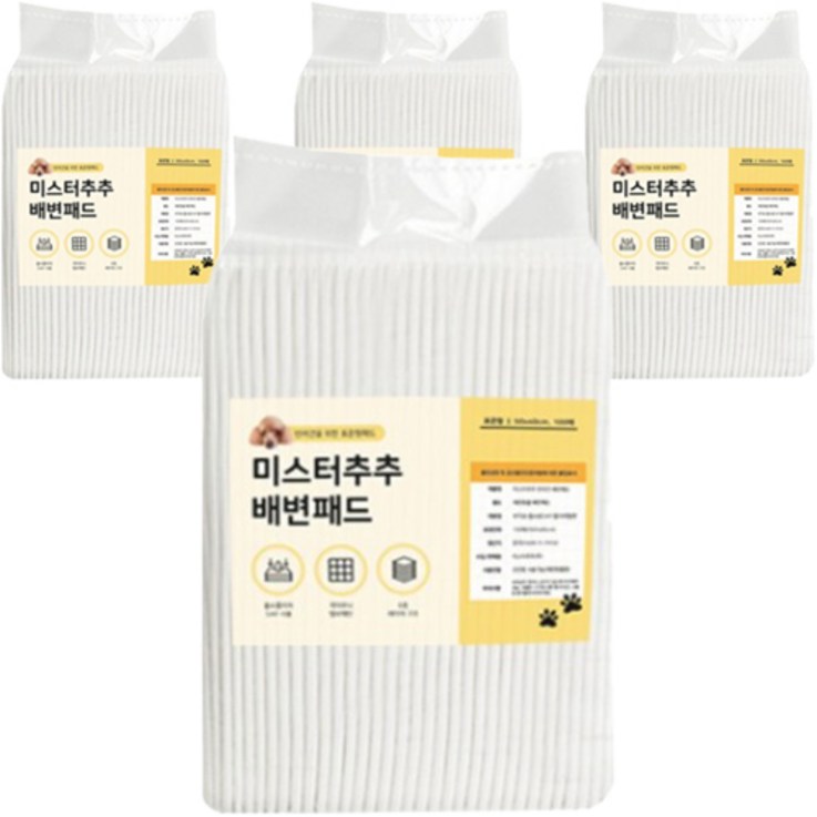 미스터추추 반려견 배변패드 15g, 100개입, 4개