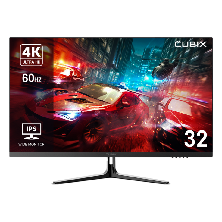 큐빅스 IPS 패널 81.28cm 32인치 컴퓨터 모니터 4K UHD 고해상도 내장스피커 게이밍 사무용 CX320U60 벽걸이 모니터암 사용가능