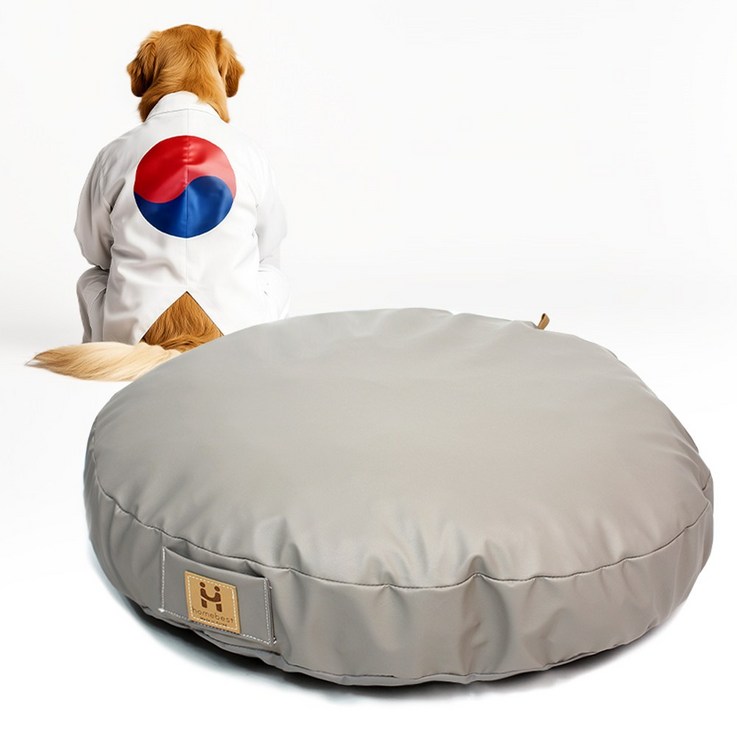 개모찌 강아지 고양이 애견 방석 쿠션, 원형, 모카