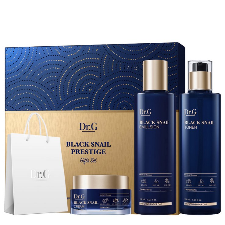 닥터지 블랙 스네일 프레스티지 스킨케어 토너 150ml 에멀전 150ml 크림 50ml 세트, 1세트