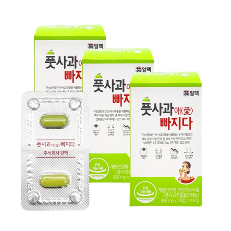 풋사과애빠지다 풋사과 다이어트 보조제 애플페논 폴리페놀 체지방 감소, 14정, 3개 풋사과애빠지다 풋사과 다이어트 보조제 애플페논 폴리페놀 체지방 감소, 14정, 3개