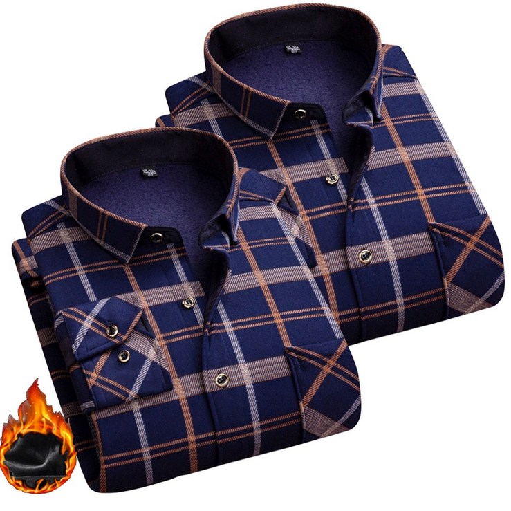 로로비 11 남성 체크 기모 셔츠 겨울 보온 남방 따뜻한 긴팔 티셔츠