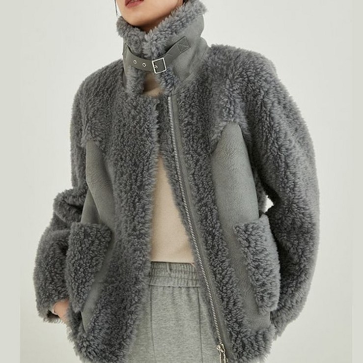 [듀엘트위드자켓] 신제품 라펠 코트 두껍고 따뜻한 루즈한 양 울 겨울 패션 2022 년 최신 여성 플러시 재킷 포켓 테디 7179951973