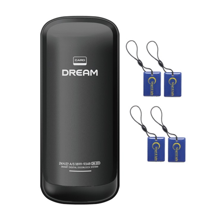 드림 스마트 디지털 도어락 DR-201 + 카드키 4p + 건전지 4p 세트, DR-201 5497996221