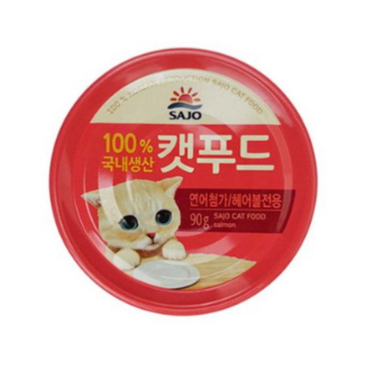 사조 로하이캣푸드 90g, 연어 헤어볼 혼합맛, 48개