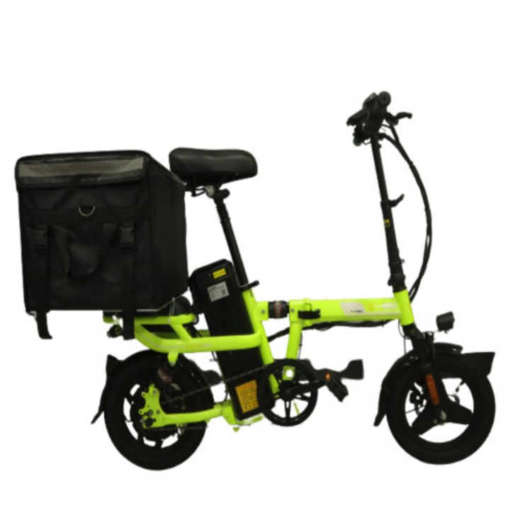 GDS 접이식 배달용 전기자전거 성인용 2인용 전동자전거 스로틀 PAS 400W, 블랙
