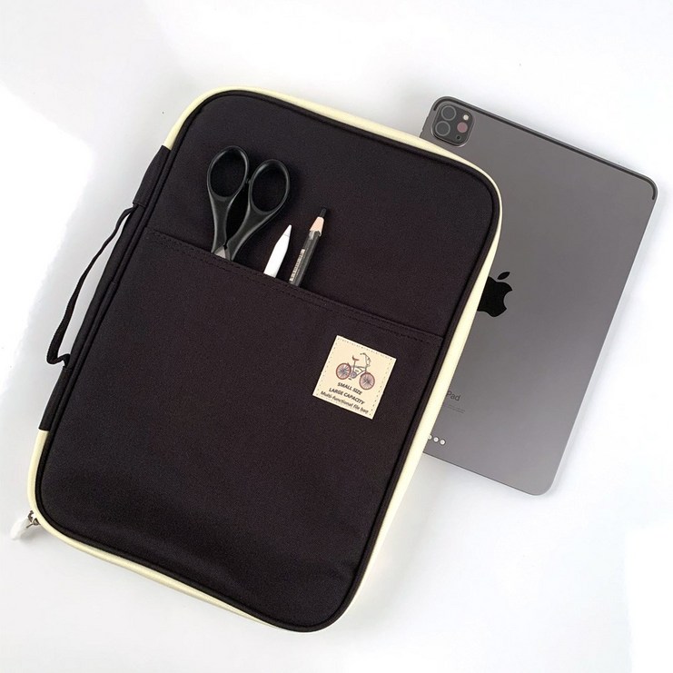 갤럭시탭 S6 라이트 수납 끝판 태블릿 포켓 파우치 가방, 블랙