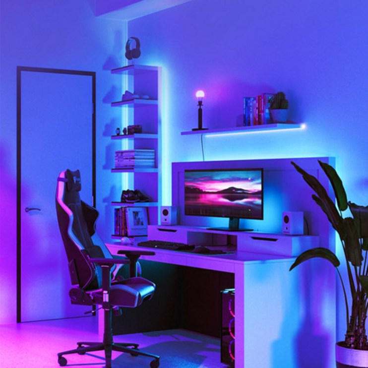RGB 라인 LED 스트립 붙이는조명 PC방 감성 간접 무드등 틱톡조명 홈피시방 RGB 라인 LED 스트립 붙이는조명 PC방 감성 간접 무드등 틱톡조명 홈피시방