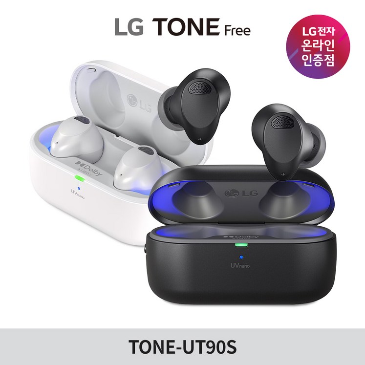 LG 톤프리 TONEUT90S TWS 블루투스이어폰, 무선이어폰, 적응형 노이즈캔슬링, 돌비사운드, 헤드트래킹, 음성픽업 3마이크, 통화품질 향상, UVnano 99.9 살균, 화이트A134 LG 톤프리 TONEUT90S TWS 블루투스이어폰, 무선이어폰, 적응형 노이즈캔슬링, 돌비사운드, 헤드트래킹, 음성픽업 3마이크, 통화품질 향상, UVnano 99.9 살균, 화이트A134