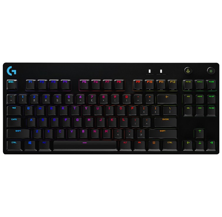 로지텍 PRO TKL GX BLUE 기계식 게이밍 유선 텐키리스 키보드, 혼합색상, YU0039, 청축