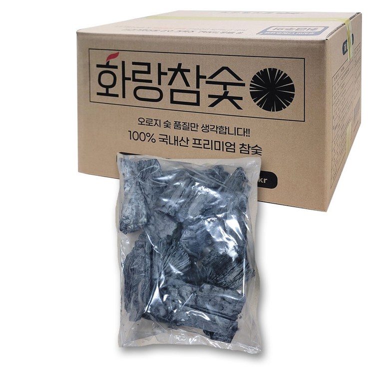 화랑참숯 백탄 개별 소분포장 국내산 참숯, 백탄개별포장, 3kg