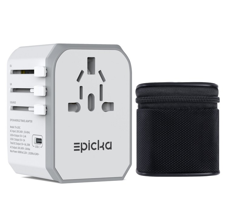 Epicka 해외 여행용 멀티 어댑터 TA105C, 1개 Epicka 해외 여행용 멀티 어댑터 TA105C, 1개