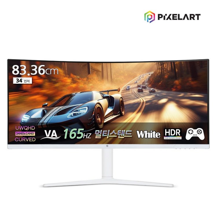 연말이벤트픽셀아트 PIXELART PAQ3416W 화이트 무결점 WQHD 165Hz WQHD 1500R 게이밍 모니터 연말이벤트픽셀아트 PIXELART PAQ3416W 화이트 무결점 WQHD 165Hz WQHD 1500R 게이밍 모니터