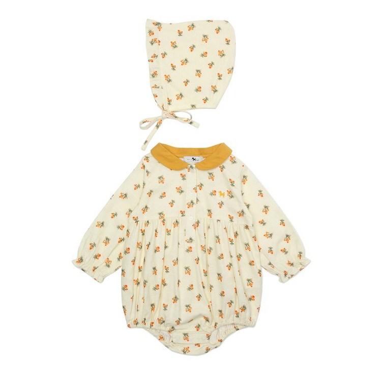 블루독베이비 플로럴 바디수트 모자세트 CR 43A1360404