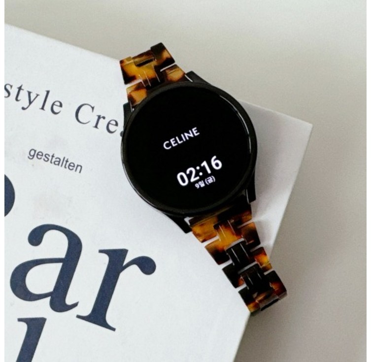 갤럭시 워치 7 호환 6 5 4 호환 FE 액티브 1 2 호마이카 가벼운 슬림 스트랩, 호피, 1개