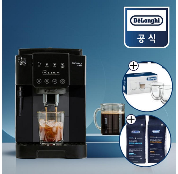 카푸치노잔원두 증정 드롱기 전자동 커피머신 도피오 가정용 에스프레소머신, KRECAM220.21.BG