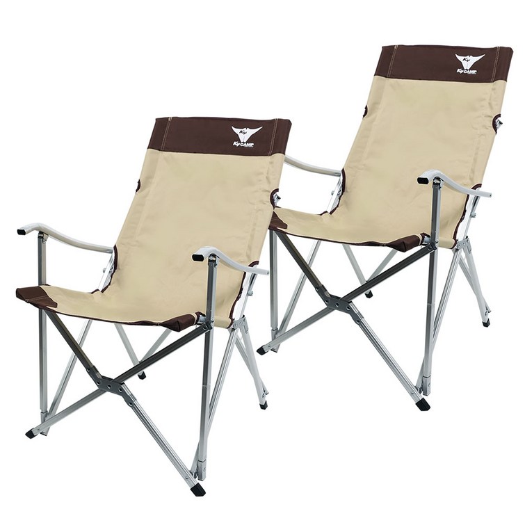 K4Camp 릴렉스 캠핑 체어, 베이지, 2개 K4Camp 릴렉스 캠핑 체어, 베이지, 2개