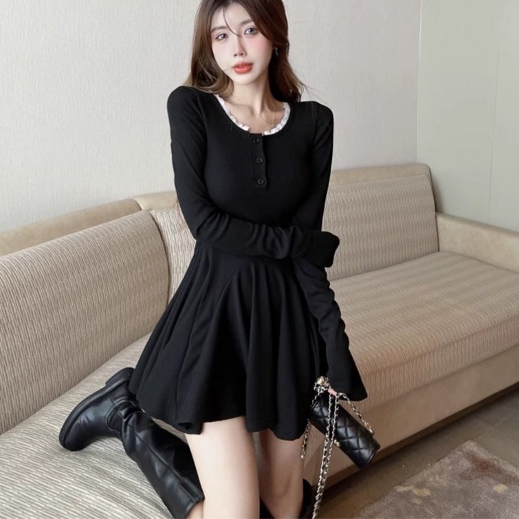 아이엠몽 여성용 베르띠 플레어 레이스 미니 원피스 아이엠몽 여성용 베르띠 플레어 레이스 미니 원피스