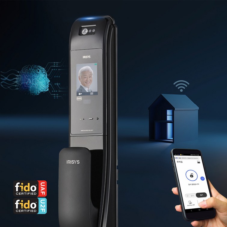 아이리시스 Ai 얼굴 인식 도어락 IFP7080 IoT  인공지능 안면인식 스마트폰 원격 제어 잠금해제 출입관리 사진 촬영전송