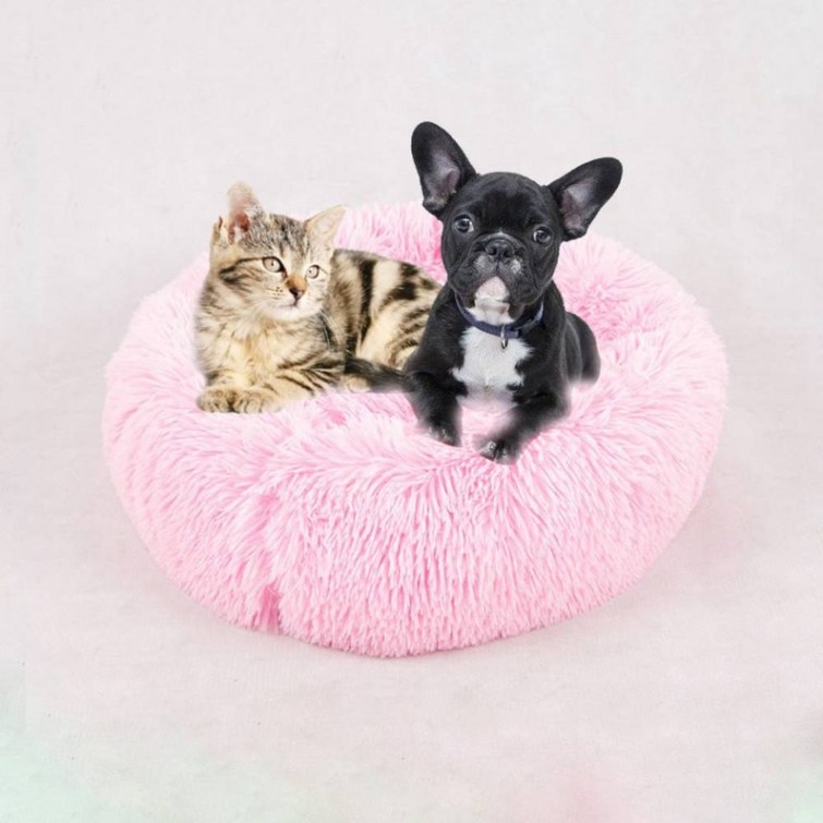 조이누리 강아지 고양이 도넛방석 반려동물 마약방석 꿀잠방석 펫방석 펫하우스, 핑크